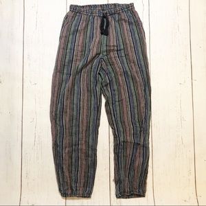 Urban Outfitters green blue brown tan pull on pants XS extra small boho joggers